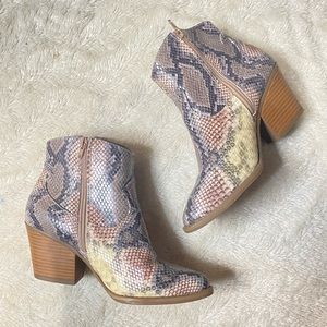 little faux snakeskin booties!